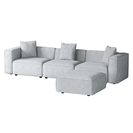 Modular Sofa Chaise Set 4-seater Grey