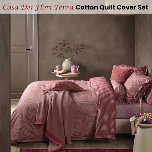Pip Studio Casa Dei Fiori Terra Cotton Quilt Cover Set Queen