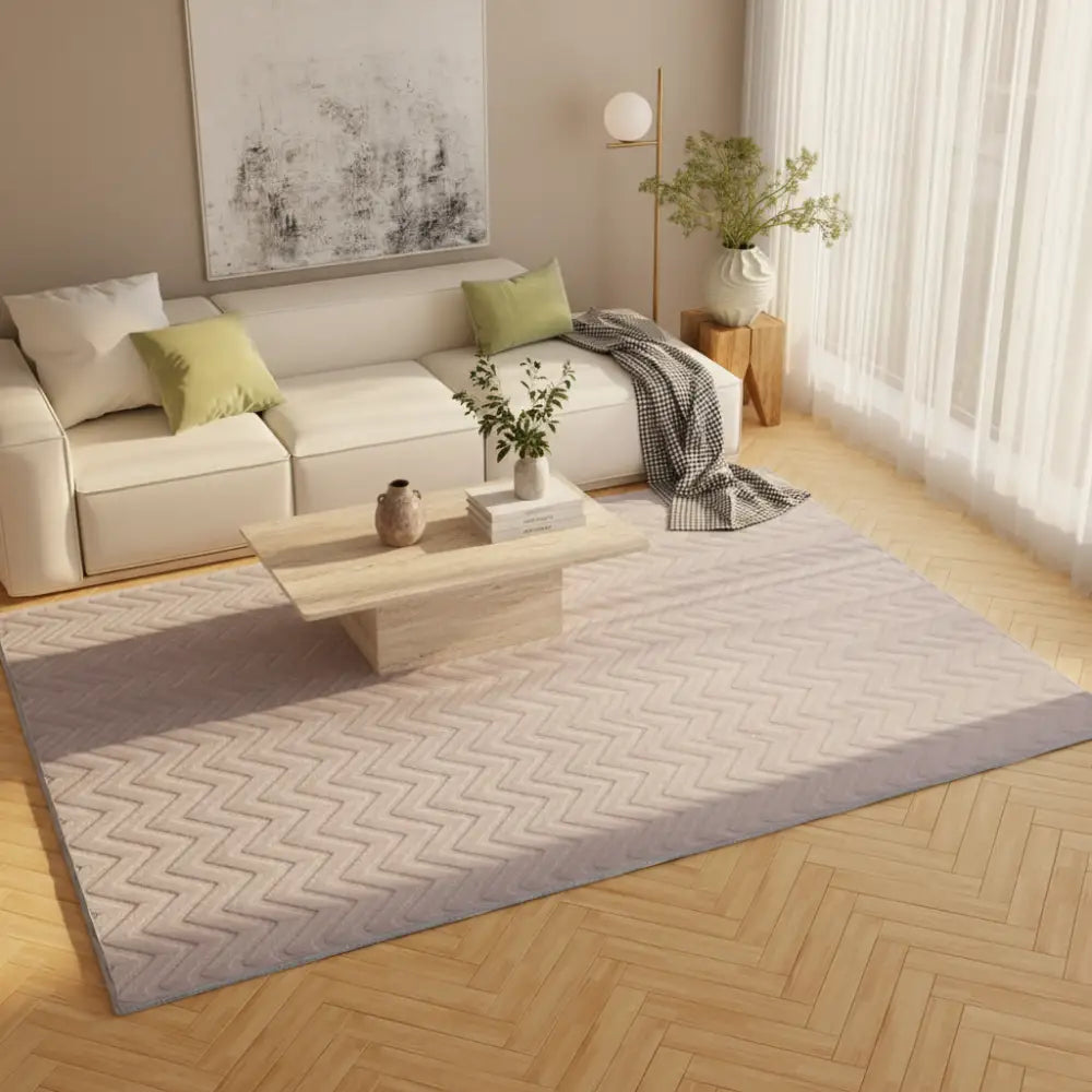 Rug 200x290cm Area Washable Mat Large Carpet Microfiber Ripple