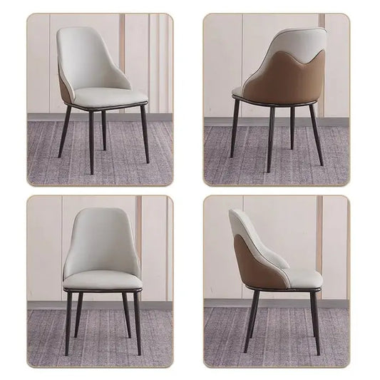 Velluto Dining Chair Modern Upholstered Leather Kitchen Chairs with Armrests Bathtub Leisure Lounge Living Room Bedroom