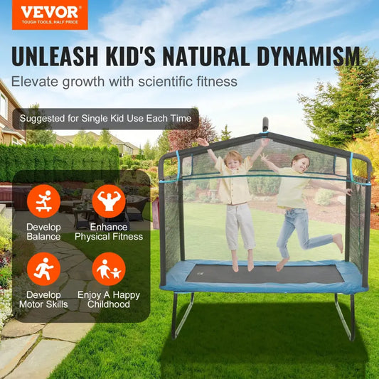 Vevor 6ft Trampoline for Kids 72’’ Indoor/outdoor Toddlers Mini Baby with Safety Enclosure Net Gymnastics Bar Hammock