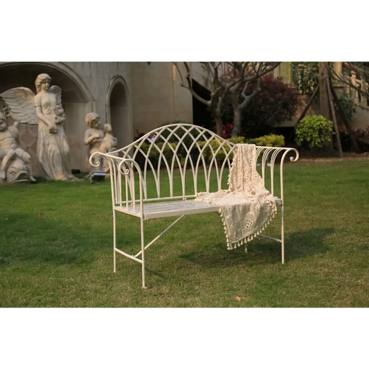 White Lavinia Iron Outdoor Bench