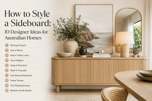 How to Style a Sideboard blog banner 10 Designer Ideas for Australian Homes