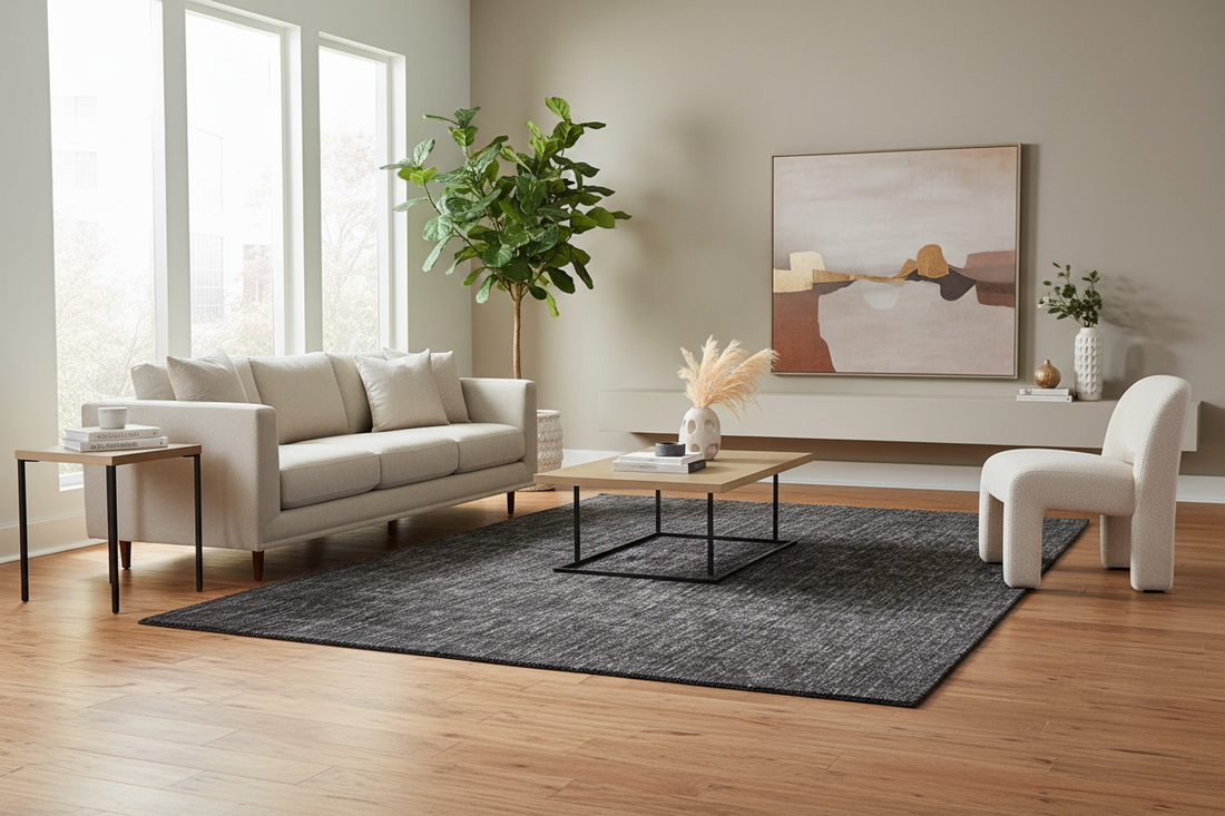 modern Australian living room setup with couch coffee table and armchair from KK Lifestyle