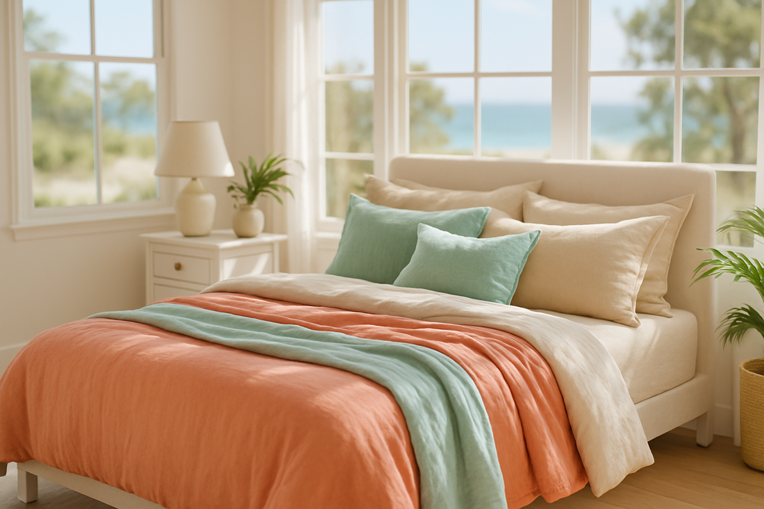 modern Australian colourful bedding and manchester from KK Lifestyle