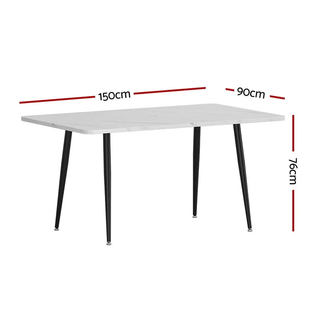 1.5m Dining Table Marble Effect