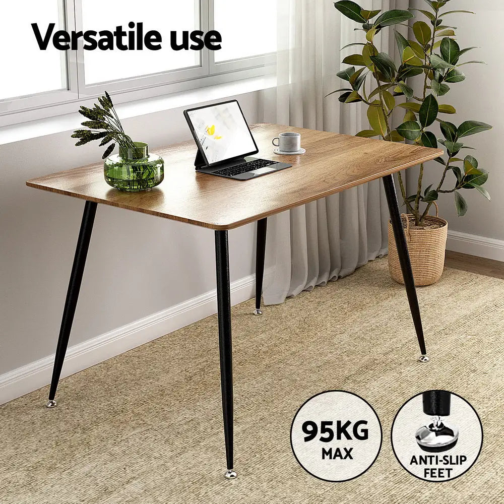 1 Dining Table and 4 Chairs Set Rectangle Metal