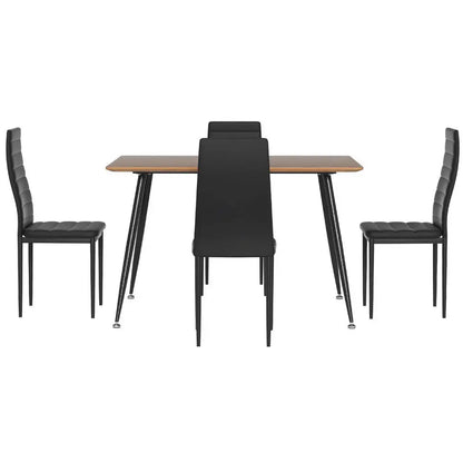 1 Dining Table and 4 Chairs Set Rectangle Metal