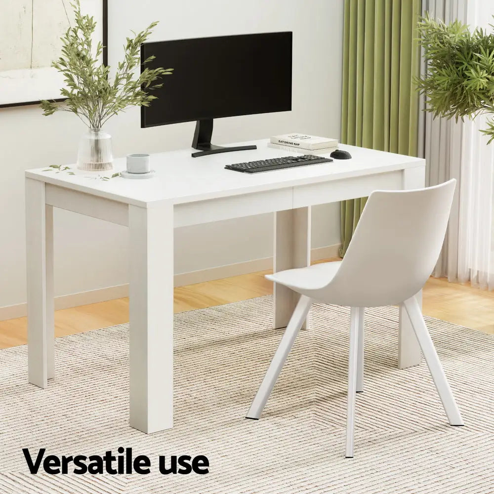 1 Dining Table and 4 Chairs Set Rectangle White