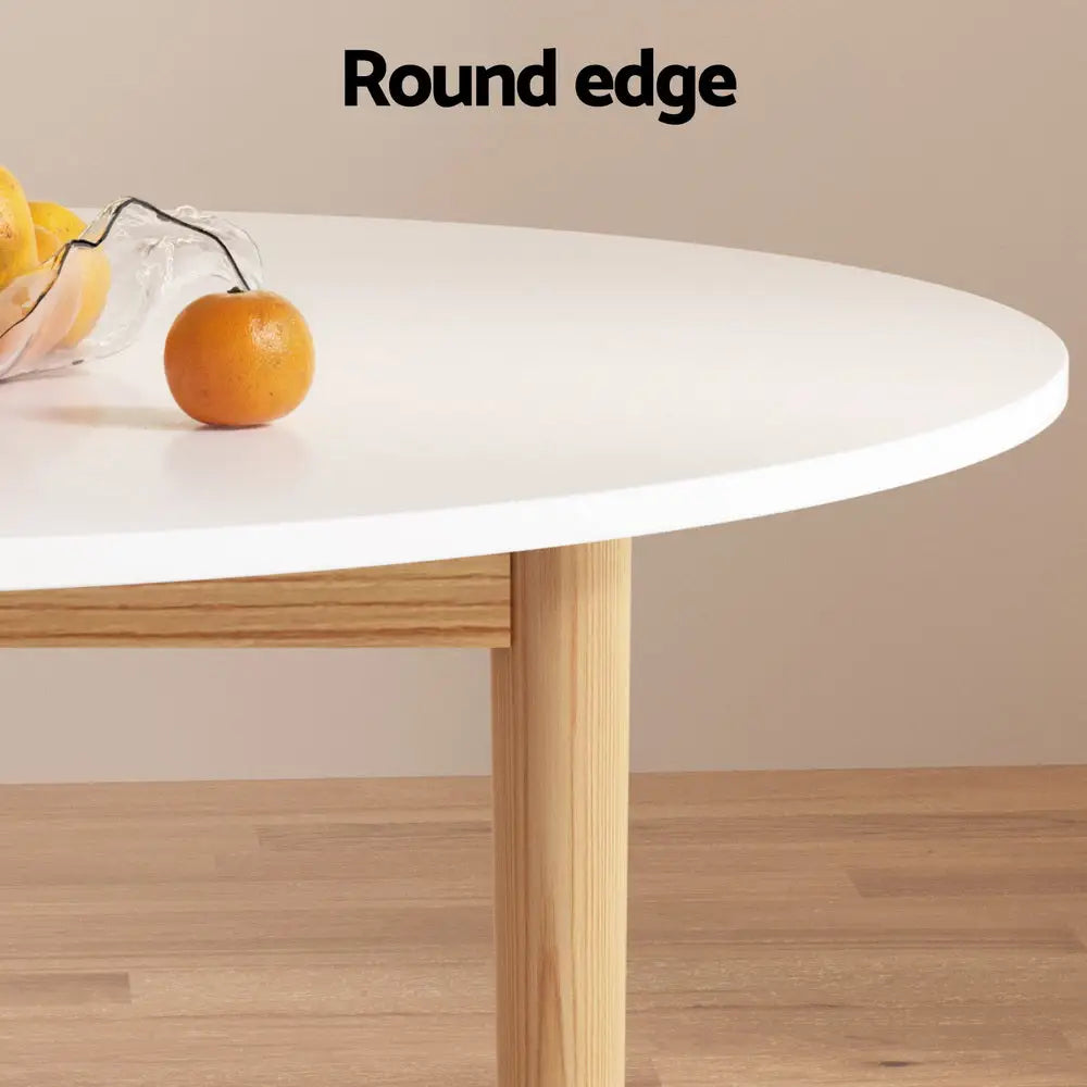 1 Dining Table and 4 Chairs Set White Grey