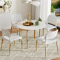 1 Dining Table and 4 Chairs Set White Wood
