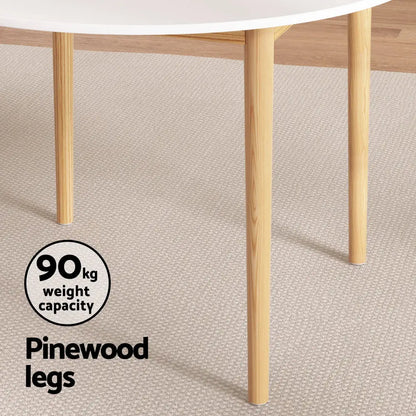 1 Dining Table and 4 Chairs Set Wishbone Wood