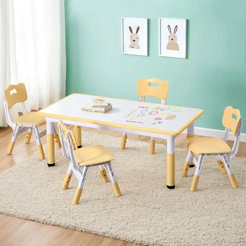 1 Kids Table and 4 Chairs Set Graffiti