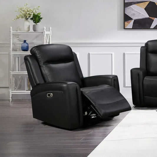 1 Seater Electric Leather/pvc Black Recliner