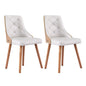 1 Set of 2 Dining Chairs White Pu