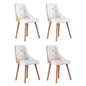 1 Set of 4 Dining Chairs White Pu