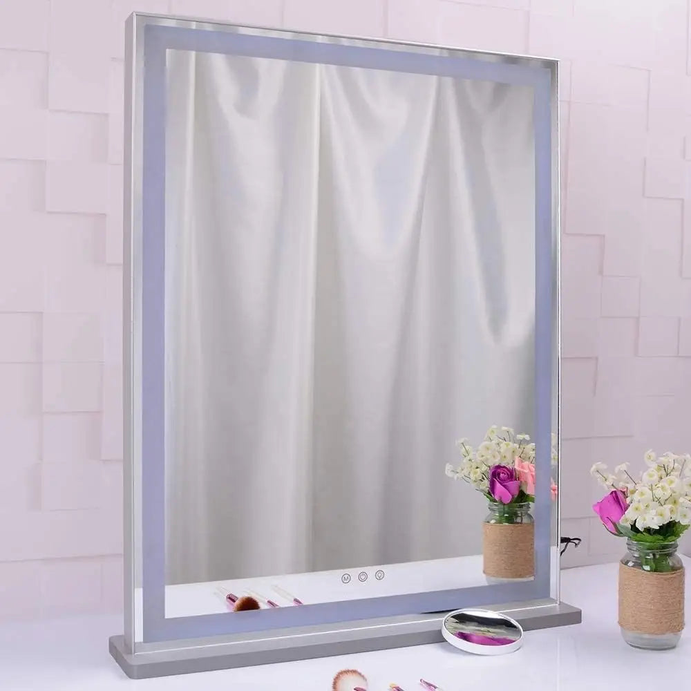 10x Magnification Mirror with Smart Touch Control and 3 Colors Dimmable Light for Bathroom Bedroom (71 x 57 Cm)
