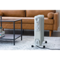 11-fin Oil Column Heater 2400w W/ 3 Heat Settings & Wheels | White Lengox Oil-filled Radiator Heater