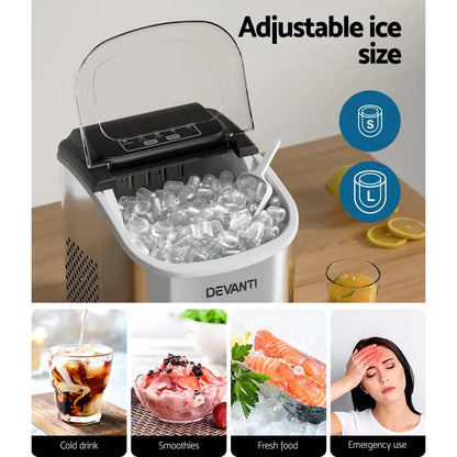 12kg Ice Maker Machine W/self Cleaning Silver