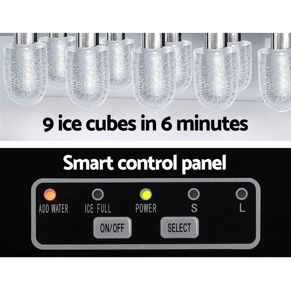 12kg Ice Maker Machine W/self Cleaning Silver