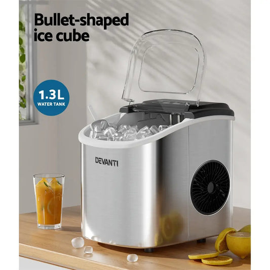12kg Ice Maker Machine W/self Cleaning Silver