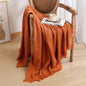 130*230cm Caramel Nordic Solid Color Knitted Sofa Throw Blanket with Tassels - Waffle Weave Polyester Decorative