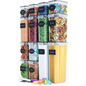14 Pieces Airtight Food Storage and Bpa Free Plastic with Easy Lock Black Lids Labels for Kitchen | Clear Plastic Food