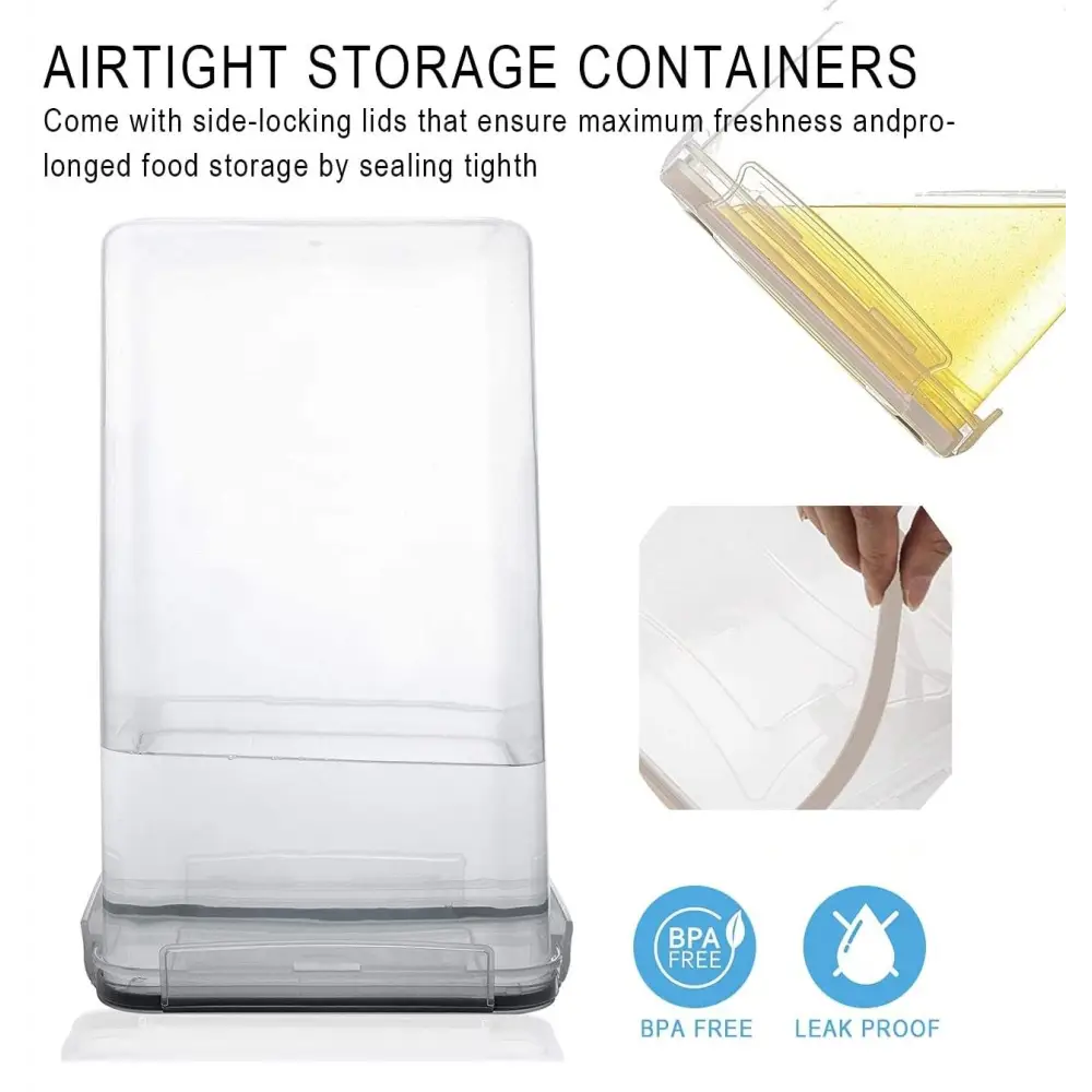 14 Pieces Airtight Food Storage and Bpa Free Plastic with Easy Lock Black Lids Labels for Kitchen | Clear Plastic
