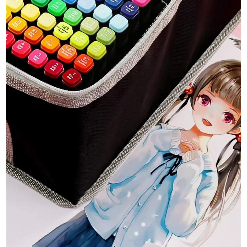 168 Colours Graffiti Pen Permanent Marker Pens Set for Adults and Children | Black Fabric Art Supply Case