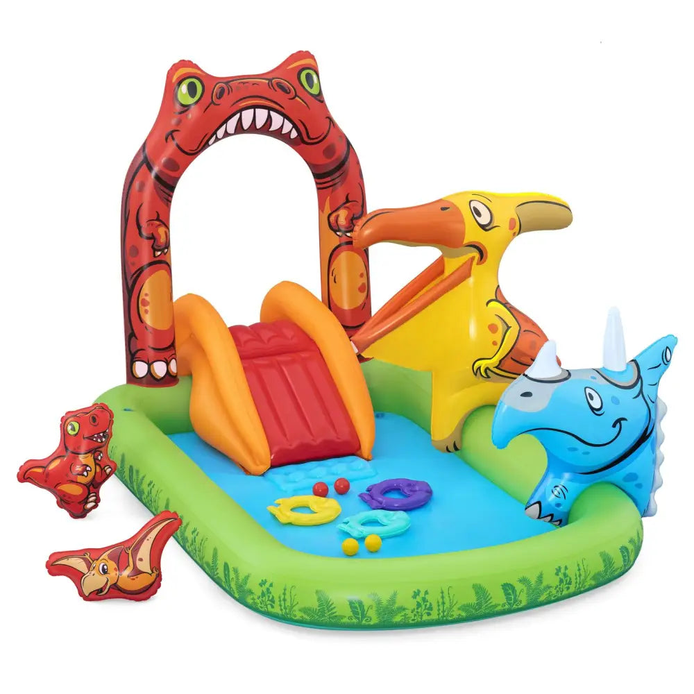 190l Jurassic Splash Water Play Centre Bright Dinosaur Theme with Slide