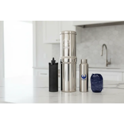 1l Premium Stainless Steel Gravity Mini Water Filter with Smart Carbon