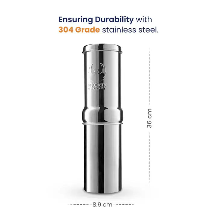1l Premium Stainless Steel Gravity Mini Water Filter with Smart Carbon