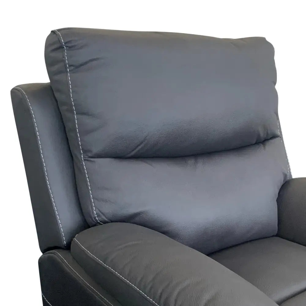 1r Finest Fabric Electric Recliner Feature Multi Positions Ultra Cushioned Usb Outlets in Charcoal Colour