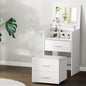 2-in-1 Dressing Table Stool Set Bedside White