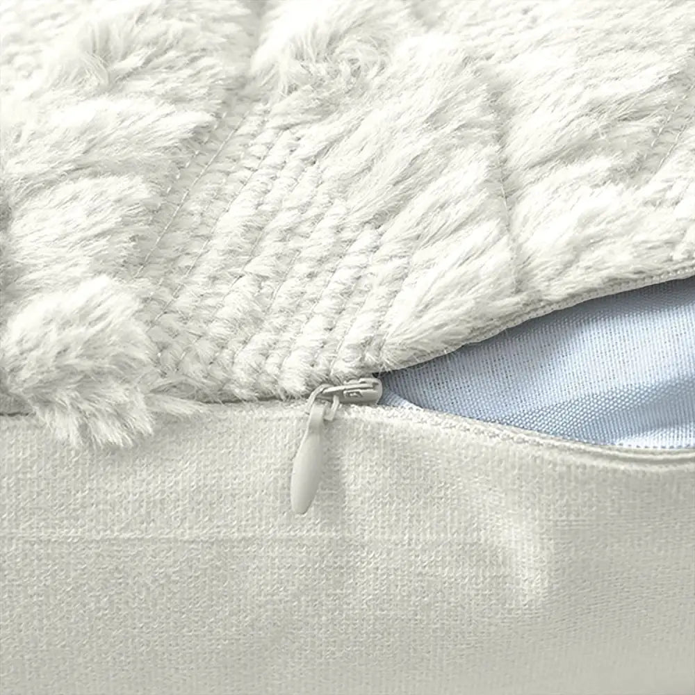 2 Pack Decorative Boho Throw Pillow Covers 45 x Cm (white) | White Faux Fur Quilted Pillow