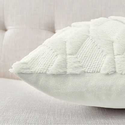 2 Pack Decorative Boho Throw Pillow Covers 45 x Cm (white) | White Textured Throw Pillow Plush
