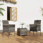 2 Seater Pe Rattan Outdoor Furniture Chat Set- Mixed Grey