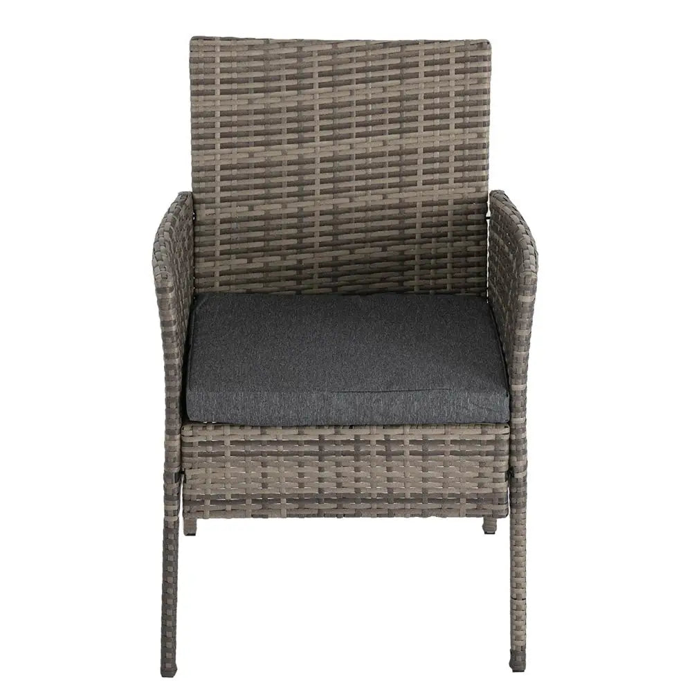 2 Seater Pe Rattan Outdoor Furniture Chat Set- Mixed Grey