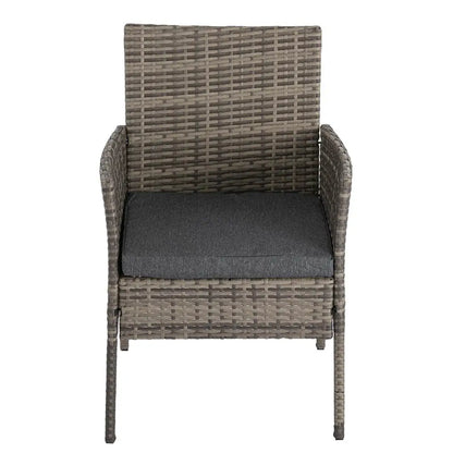 2 Seater Pe Rattan Outdoor Furniture Chat Set- Mixed Grey
