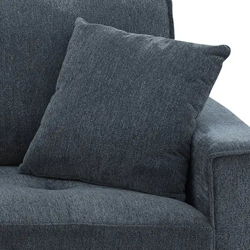 2 Seater Sofa Set Polyester Fabric Charcoal Multilayer Two Pillows Individual Pocket Spring