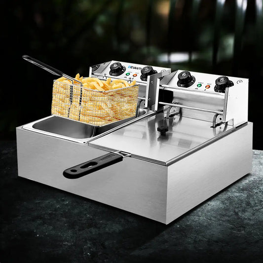 20l Electric Commercial Deep Fryer Double Baskets 4400w