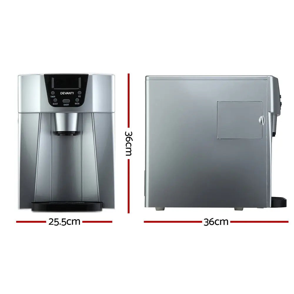 2l Portable Ice Cuber Maker & Water Dispenser - Silver