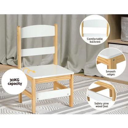 2pcs Kids Table and Chairs Set Study Activity Toys Storage Desk Drawer