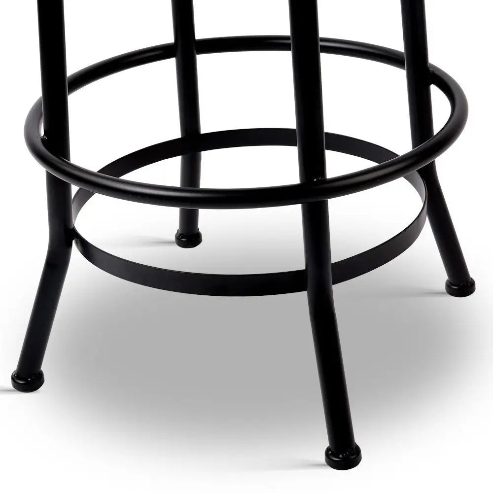 2x Bar Stools Adjustable Wood Chairs