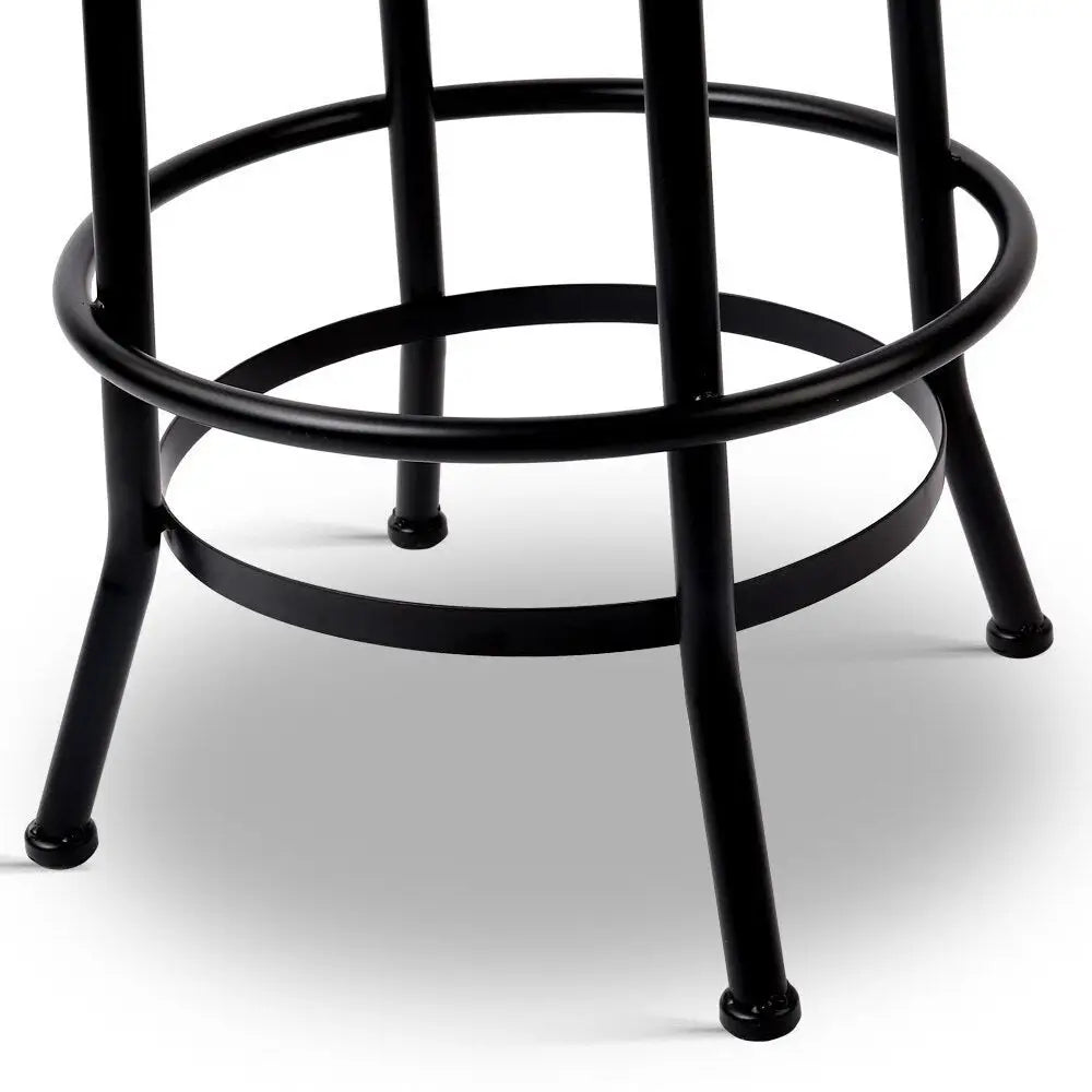2x Bar Stools Adjustable Wood Chairs