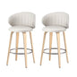 2x Bar Stools Dining Chairs Contoured Leather Wood Stool