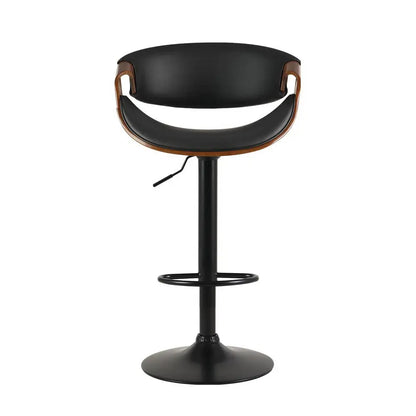 2x Bar Stools Gas Lift Leather W/armrest