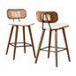 2x Bar Stools Kitchen Counter Rattan Chairs Pu Leather Padding