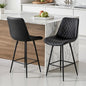 2x Bar Stools Kitchen Dining Chair Counter Stool Diamond Pu Leather Black