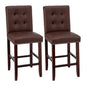 2x Bar Stools Kitchen Dining Chairs Counter Pu Leather Wooden Ada Brown
